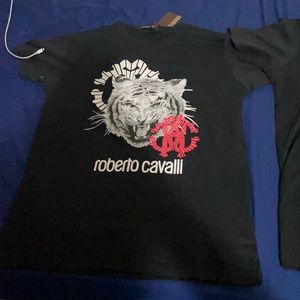 Roberto Cavalli black graphic t’s